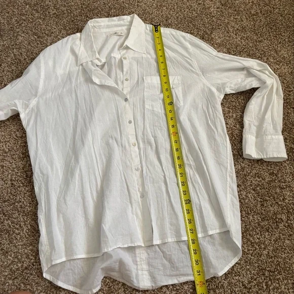 Natural Life || Oversized White Cotton Button Down Shirt Size L/XL - Picture 11 of 12